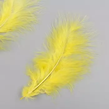 Набор декоративных перьев "Рукоделие", 20 шт (желтый цвет), длина пера 13-16 см
