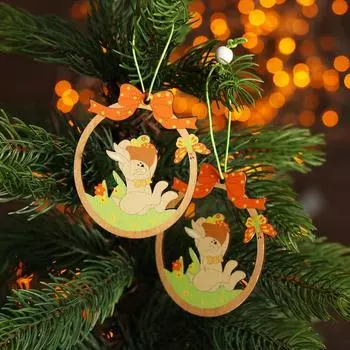 Набор декоративных подвесок «Пасхальные зайчики» 2 шт., 1×10×13 см