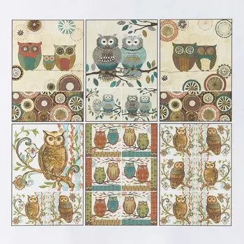 Набор декупажных карт 6 шт «Совы»