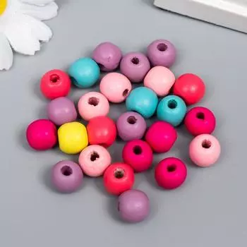 Набор деревянных бусин "Астра" светлый микс, 12 мм, 18 гр