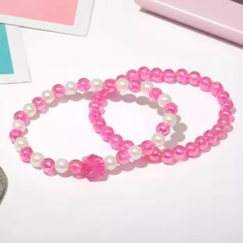 Набор детских браслетов (2 шт.) «Выбражулька», девичий стиль, цвет МИКС