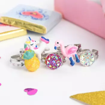 Набор детских колец "Выбражулька" единорожка, 5шт, форма МИКС, цветные