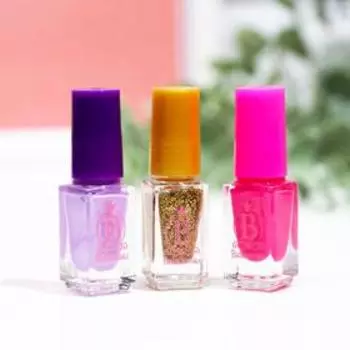 Набор детских лаков «Крутышка» 3 шт. по 6 мл. (МИКС наклеек)