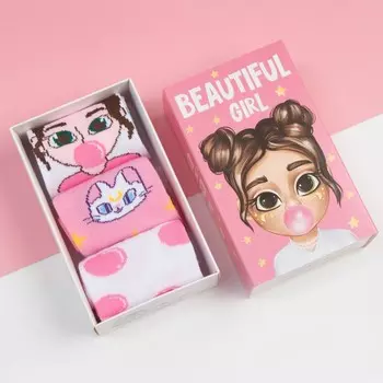 Набор детских носков KAFTAN Girl, 3 пары, размер 14-16