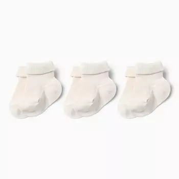 Набор детских носков Крошка Я BASIC LINE, 3 пары, р. 8-10 см, молочный