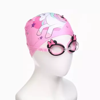 Набор детский для купания «Минни Маус», шапочка, очки для плавания, мешок