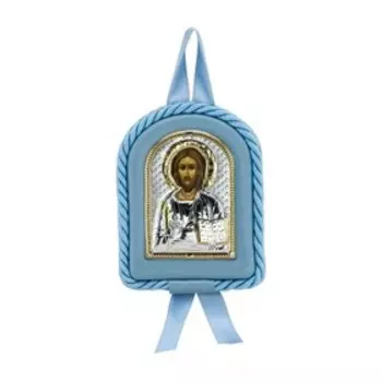 Набор детский «Вседержитель» посеребренный икона+ложка «Мальчик», футляр