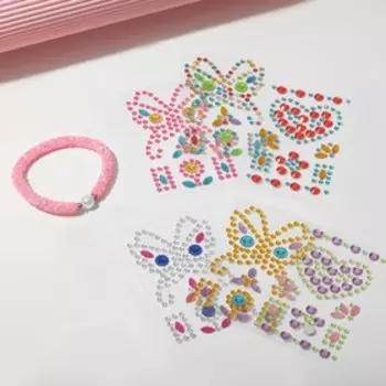 Набор детский "Выбражулька" 2 предмета : браслет, наклейки, жемчужинка, цвет розовый