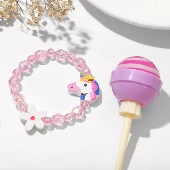 Набор детский "Выбражулька" 2 предмета: браслет, бальзам для губ, леденцы, цвет МИКС