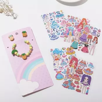 Набор детский «Выбражулька» 3 предмета: клипсы, браслет, наклейки, ананасы, цвет МИКС