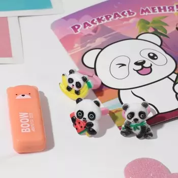 Набор детский «Выбражулька» 4 предмета: 3 кольца, фломастер, панда форма МИКС, цвет МИКС