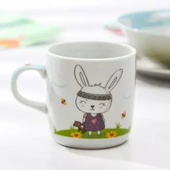 Набор детской посуды Доляна «Зайка», 3 предмета: кружка 230 мл, миска 400 мл, тарелка d=18 см