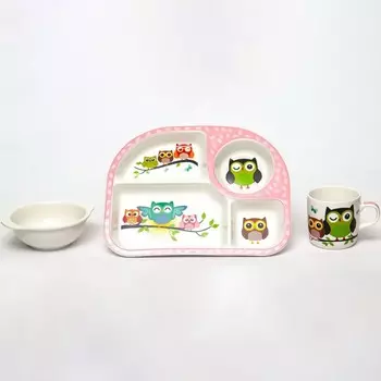 Набор детской посуды Lavenir «Совята», 3 предмета