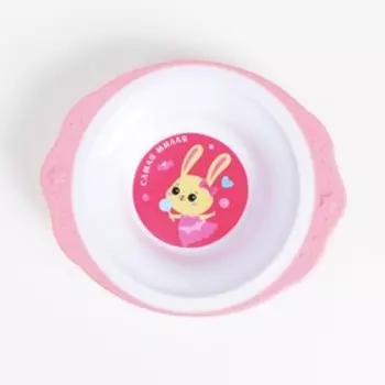 Тарелка детская «Зайка Полли», на присоске 250 мл, в наборе вилка, ложка, Крошка Я