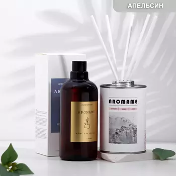 Набор диффузор ароматический Aromame, аргентинский сладкий апельсин 500 мл круглая банка