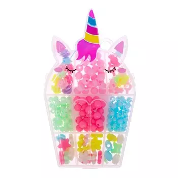 Набор бусин для творчества и рукоделия «Единорог», в контейнере - органайзере, создание украшений и плетение своими руками