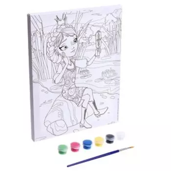 Набор для детского творчества Царевны, холст для росписи по контуру, 20 25 см