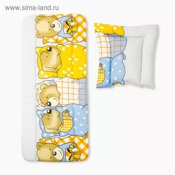 Набор для детской коляски для мальчика, 2 предмета (подушка-35х38, матрас-69х38), цвет МИКС