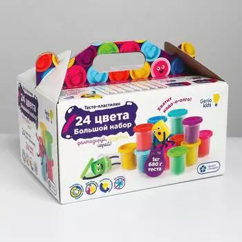 Набор для детской лепки «Тесто-пластилин 24 баночки»