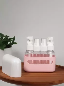 Набор для хранения, в контейнере, 4 предмета, розовый, белый