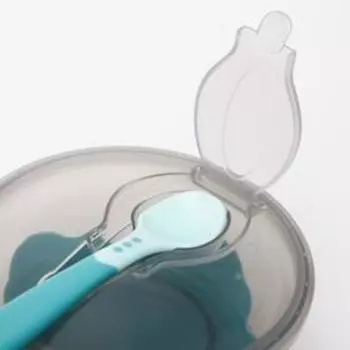 Тарелка M&B на присоске, с крышкой + ложка , 400 мл, бирюзовый