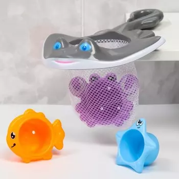 Набор игрушек для игры в ванне «Поймай рыбку - 2», сачок + 3 игрушки