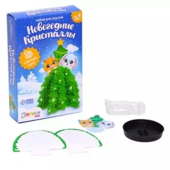 Набор для опытов «Новогодние кристаллы: Зайка и котик»