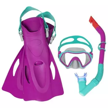 Набор для плавания Crusader Snorkel Set, маска, трубка, ласты, от 7 лет, цвет МИКС, 25046 Bestway