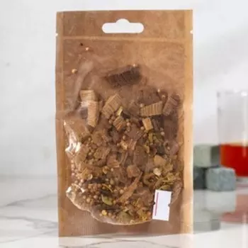 Подарочный набор для приготовления настойки «Пряный виски»: набор трав и специй 19 г., стакан 250 мл., камни 4 шт.