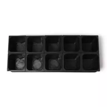Набор для рассады: стаканы по 1 л (10 шт.), поддон 6123 см, чёрный