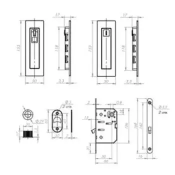 Набор для раздвижных дверей SH011 URB OB-13, цвет античная бронза