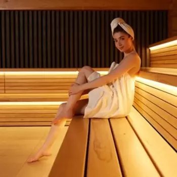 Набор для сауны «Экономь и Я», полотенце - парео 68150 см, чалма, хлопок 100%, белый