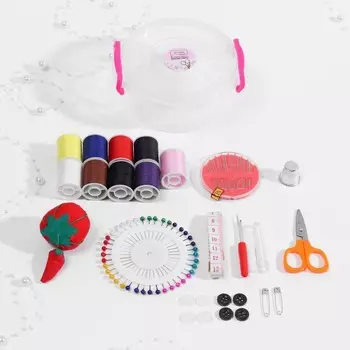 Швейный набор, 81 предмет, в пластиковом контейнере, 11,5 11,5 5 см