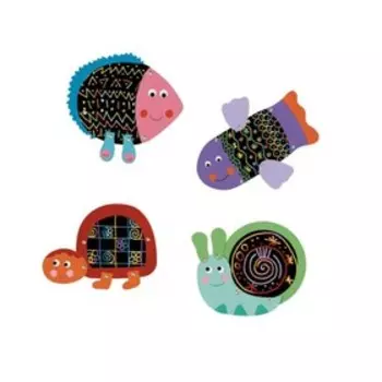 Набор для создания картин стилосом Djeco «Смешные животные»