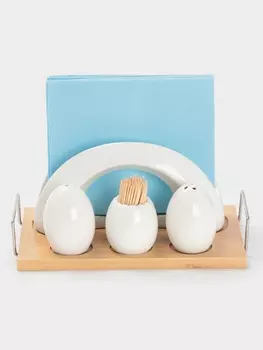 Набор для специй BellaTenero «Бергамо», 4 предмета, на подставке, керамика, белый