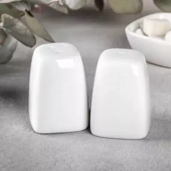 Набор для специй Wilmax Ilona, 2 предмета: солонка 60 мл, перечница 60 мл, фарфор, белый