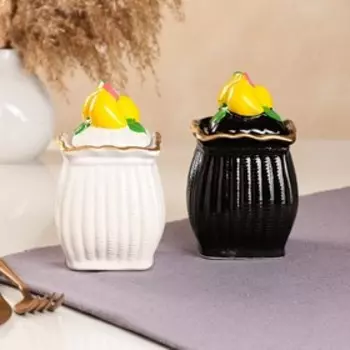 Набор для специй "Лимон", 2 предмета, разноцветный, керамика, 0.4 л