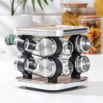 Набор для специй из стекла на подставке «Модерн», 17,5818 см, 90 мл, 49,5 см, 8 шт