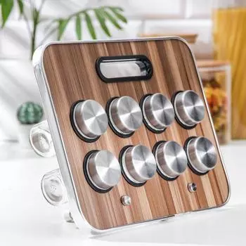 Набор для специй на подставке «Модерн», 291218,5 см, ёмкость, 90 мл, 49,5 см, 8 шт