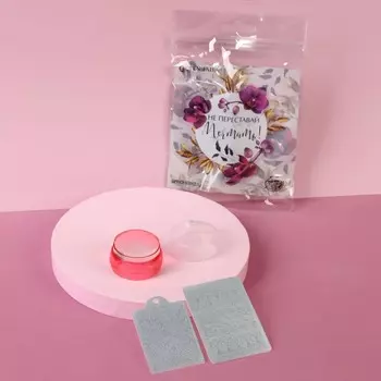 Набор для стемпинга «ЦВЕТЫ», 3 предмета, в PVC - чехле, цвет розовый/прозрачный