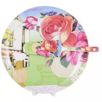 Набор для торта Olaff «Флора»: блюдо для торта d=27 см, лопатка