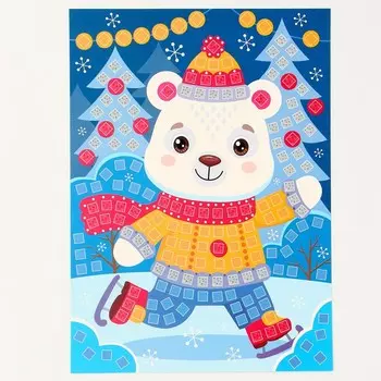 Набор для творчества. Аппликация «Мишка» 4 цв., 200 элементов