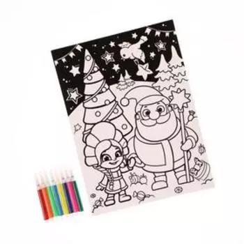 Набор для творчества «Бархатная раскраска. Дед Мороз»