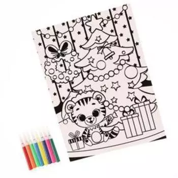 Набор для творчества «Бархатная раскраска. Тигр»