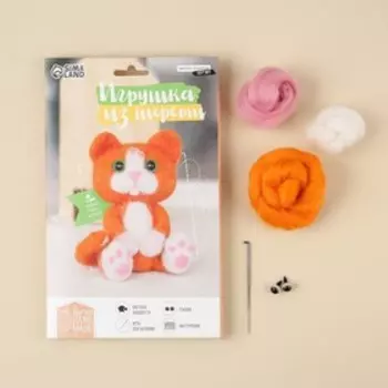 Валяние из шерсти. Игрушка «Рыжий котёнок», набор для творчества