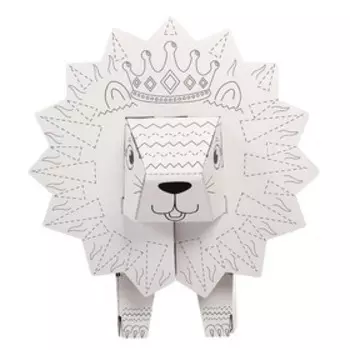 Набор для творчества «Львёнок Мур», раскраска-конструктор из картона