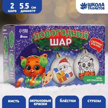 Набор для творчества. Новогодние шары под раскраску «Поверь в мечту», 2 шт.