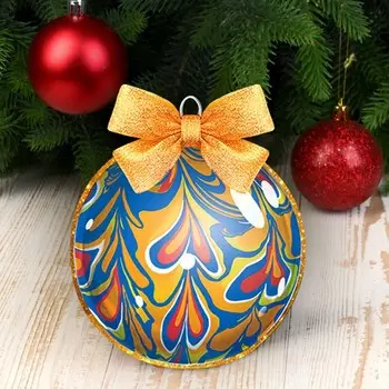 Набор для творчества. Новогодний шар - эбру, золотой шар