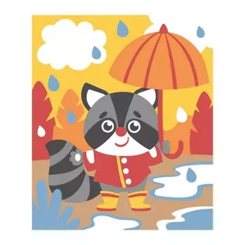 Набор для творчества. Песочная фреска «Енот» 8 цветов