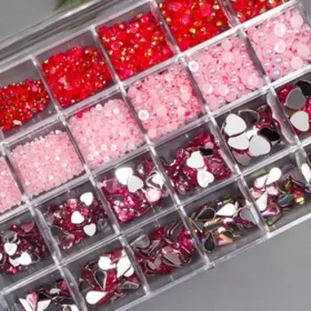 Набор для творчества "Розовый" набор 24 вида, инструмент, пинцет, подставка, мат 2,5х12х18см 74595